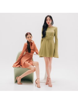 Lism D-097 Satin Bell Charm Dress ชุดเดรสซาติน