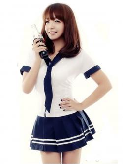 ชุดนักเรียนญี่ปุ่นแบบผูกไทด์ สีกรมท่า คอปกกะลาสี