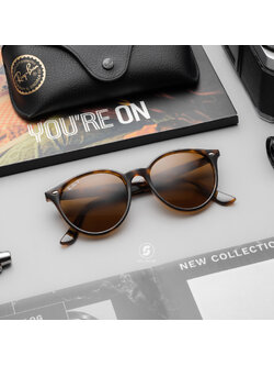 Ray-Ban Round RB4305F 710/83 Brown Polarized