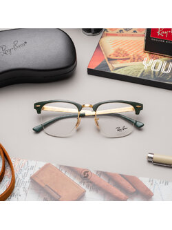 Ray-Ban Clubmaster Metal RX3716VM 3149 Green on Gold