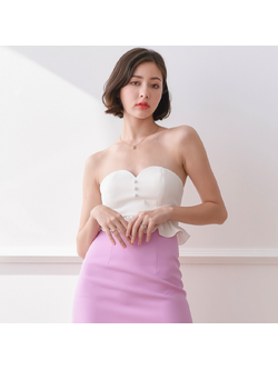 Lism S-015 Peplum Sweetheart Top เสื้อเกาะอกคัตติ้งทรงหัวใจชายระบาย