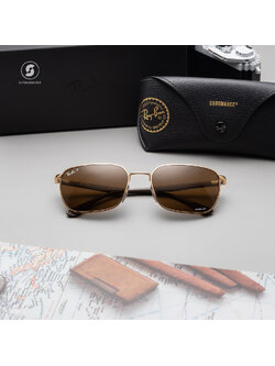 Ray Ban RB3684CH 001/AN Gold Brown Chromance Polarized