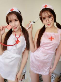 ชุดพยาบาล แบบผ้ากันเปื้อน น่ารักเซ็กซี่ เปิดหลัง