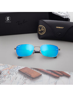Ray Ban RB3684CH 004/4L Gunmetal Grey Blue Chromance Polarized