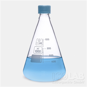 ขวดรูปชมพู่พ้อมฝาเกลียว Erlenmeyer flask with screw cap, ISOLAB
