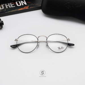 Ray-Ban RX3447V 2861 ROUND Black on Silver