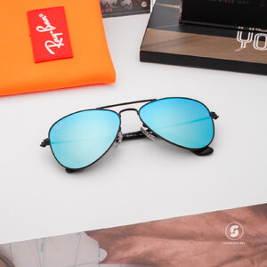 Ray Ban RJ9506S 201/55 MATTE BLACK Blue Mirror