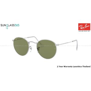RayBan Round RB3447 91984E Bottle Green Silver