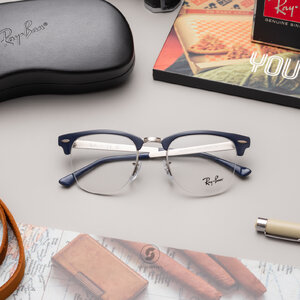 Ray-Ban Clubmaster Metal RX3716VM 3148 Blue on Silver