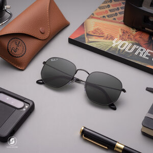 Ray Ban RB3548N 002/58 hexagonal Black Polarized