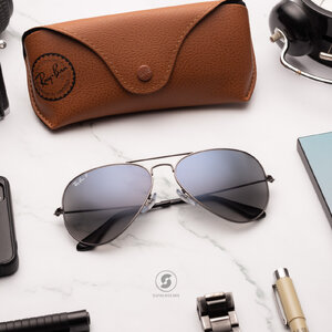 Ray Ban Aviator RB3025 004/78 Blue Gradient Polarized Gunmetal