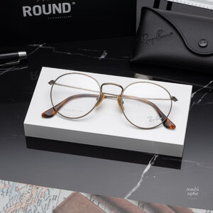 Ray-Ban RX8247V Round Titanium 1222 Antique Gold