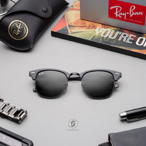 Ray-Ban Clubmaster RB3016 1367B1 Grey on Black