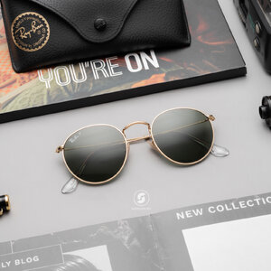 RayBan RB3447 001/58 Round Metal Polarized Green