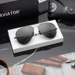 แว่นกันแดด Rayban Aviator Titanium RB8089 165/48 Gunmetal Polarized