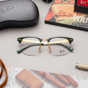 Ray-Ban Clubmaster Metal RX3716VM 3149 Green on Gold
