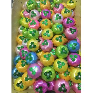 ลูกส้มคละสีติดใบ เหรียญโปรยทาน