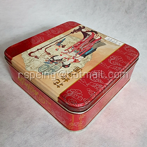 กล่องขนมไหว้พระจันทร์ ลายสาวจีน นกน้อยภัตตาคาร