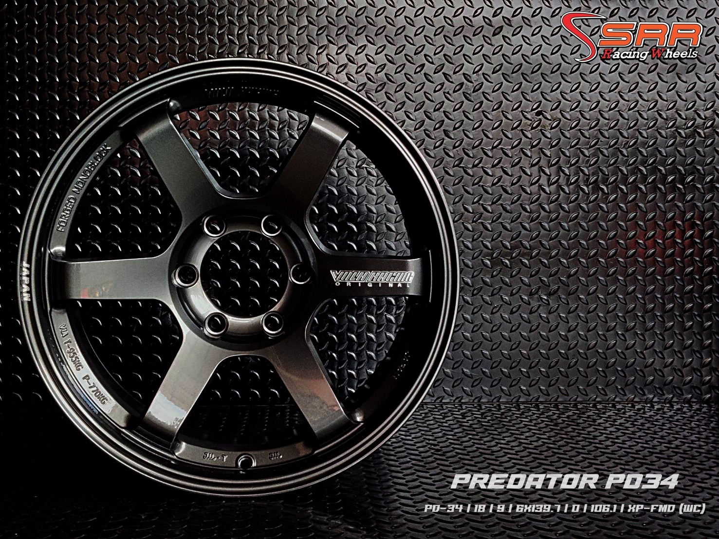 PREDATOR : TE37SUV 18X9 6X139.7 ET 0 XP-FMD (WC) สีกันเงาตัวหนังสือเงิน