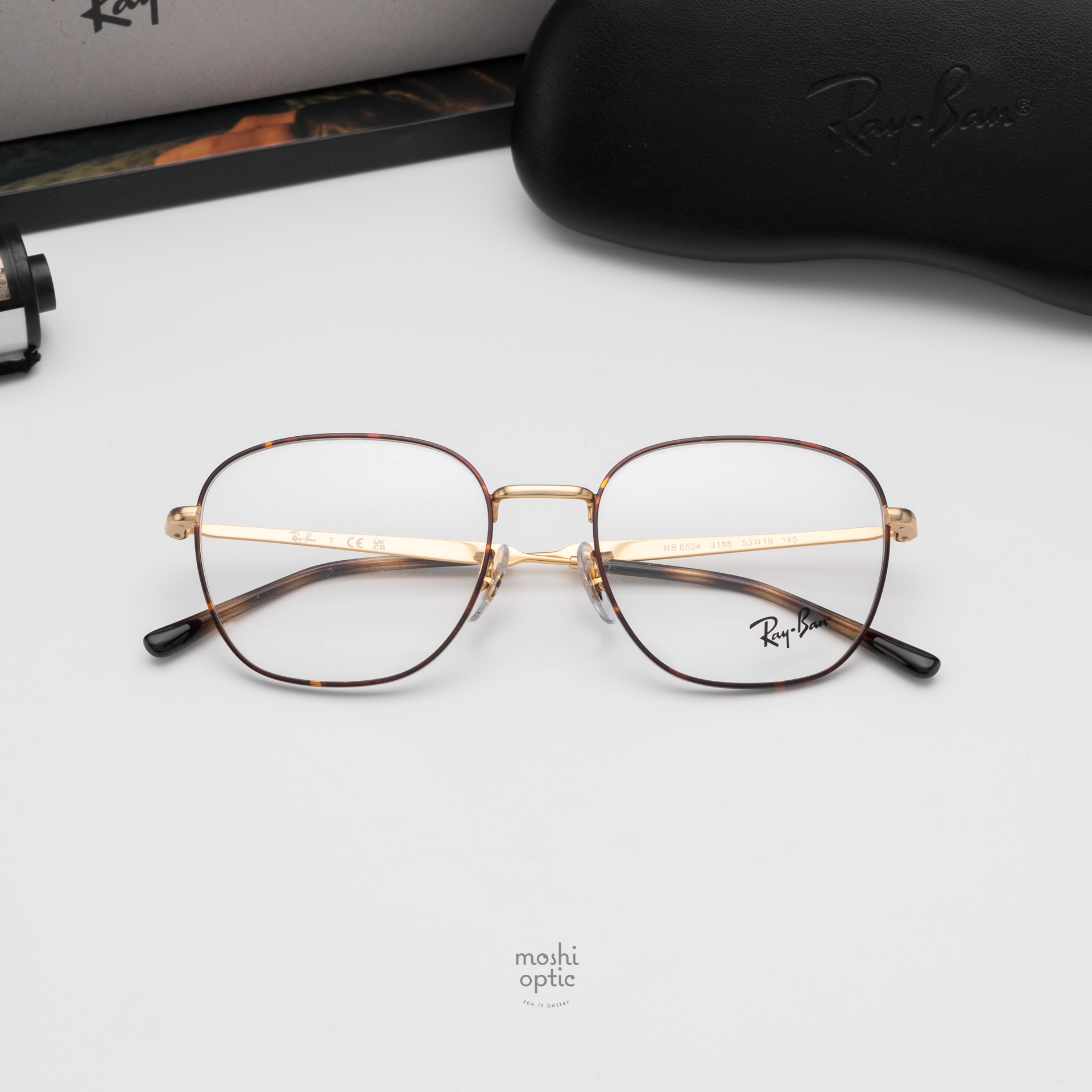 Ray-Ban RX6534 3188 Matte Havana on Matte Arista Gold