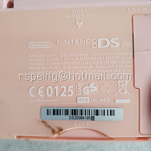 เครื่องเกม Nintendo DS Lite สีชมพู