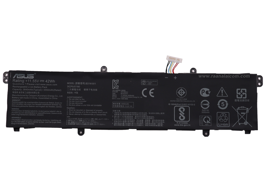 แบตเตอรี่ Asus S413EA-EB125TS Original B31N1911 ราคา พิเศษ BatteryAsus S413EA-EB125TS 42Whr ตรงรุ่น ลด ราคา พิเศษ