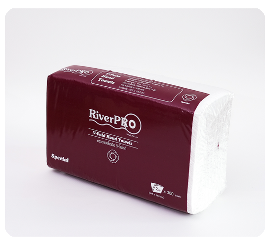 กระดาษเช็ดมือ RiverPro V-Fold Special 2 ชั้น (7200 แผ่น)