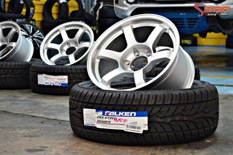 ล้อซิ่ง สายคลีน TE37SUV หยอดแดง สีซิลเวอร์