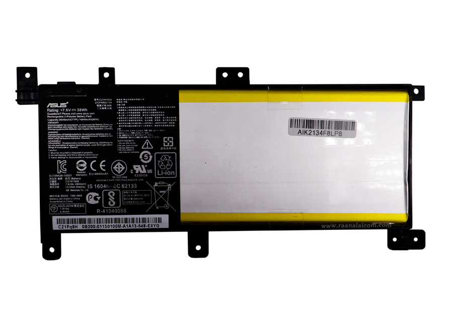 แบตเตอรี่ Asus C21N1509 7.6V 38Whr Original ราคา พิเศษ Battery Asus 0B200-01750600, R558UR-XO072T, X556UB-3G, VivoBook F556UQ-XO628D ตรงรุ่น