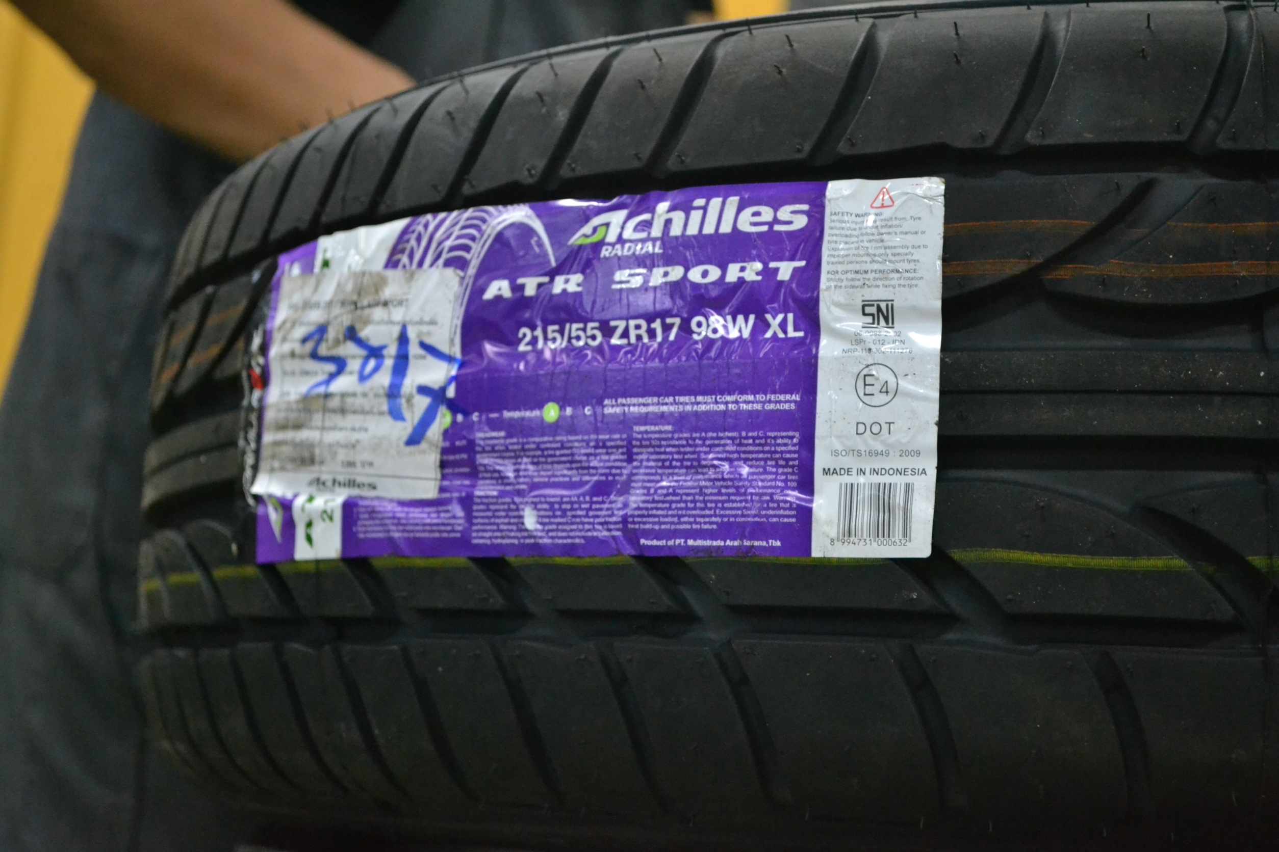 ยางใหม่ ACHILLES ATR SPORT 215-55-17 เส้น 1490 ปกติ 2800