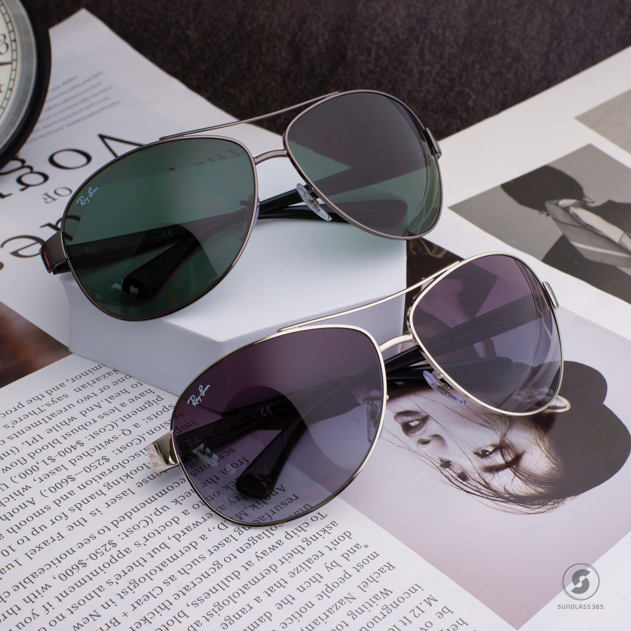 Ray Ban RB3386 004/9A gunmetal/Green polarized lens Aviator