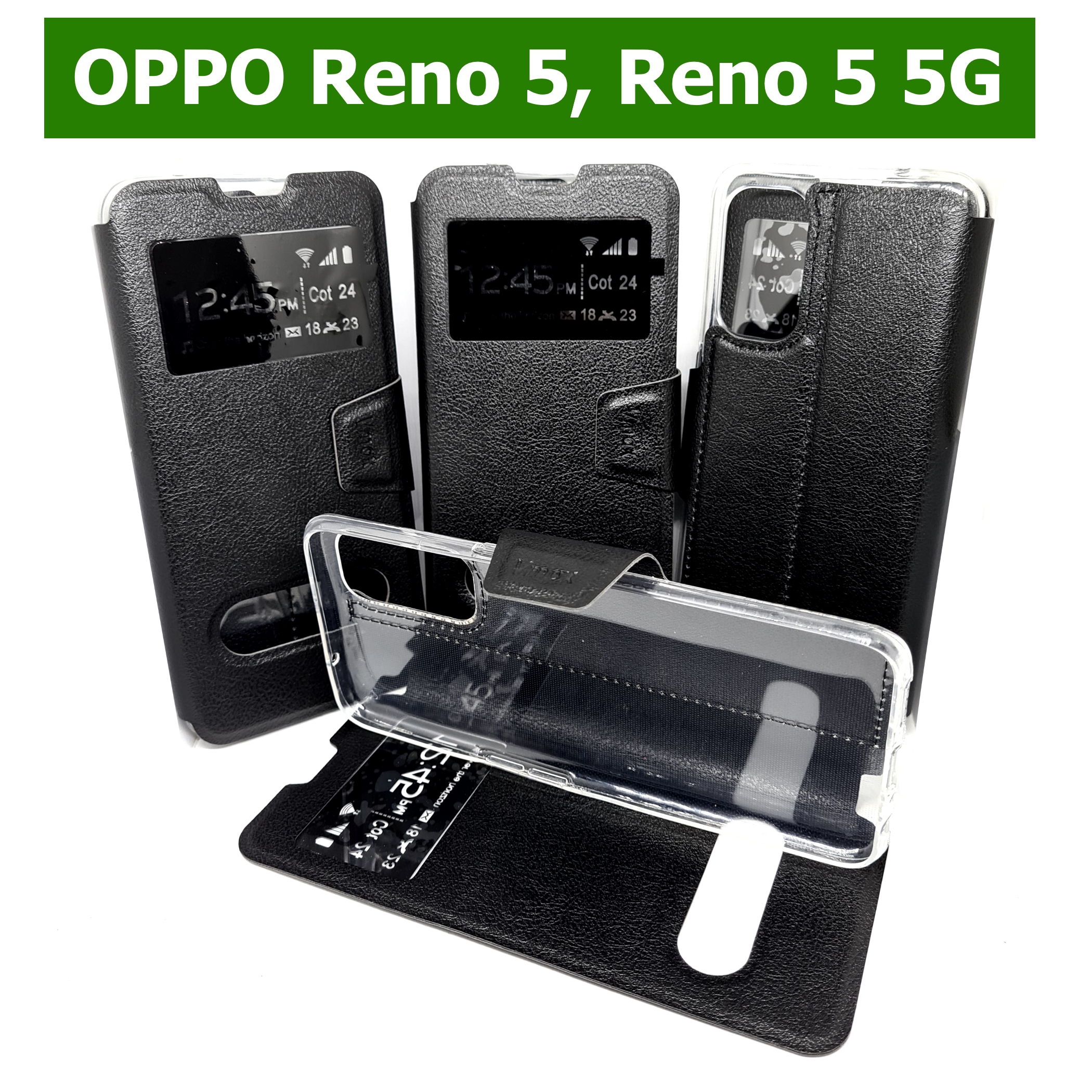 เคสฝาพับ OPPO Reno 5, Reno 5 5G - เคสฝาพับ โชว์เบอร์ ตั้งได้