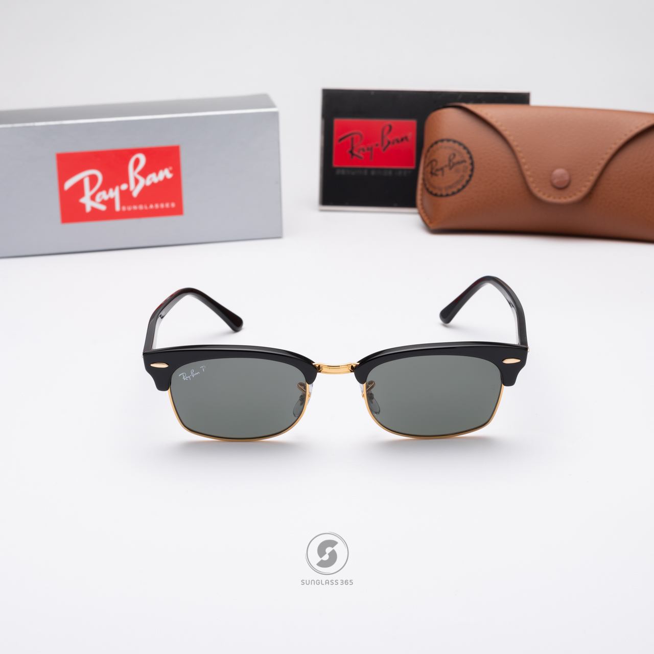 Ray Ban Clubmaster Square RB3916 1303/58 Black Polarized