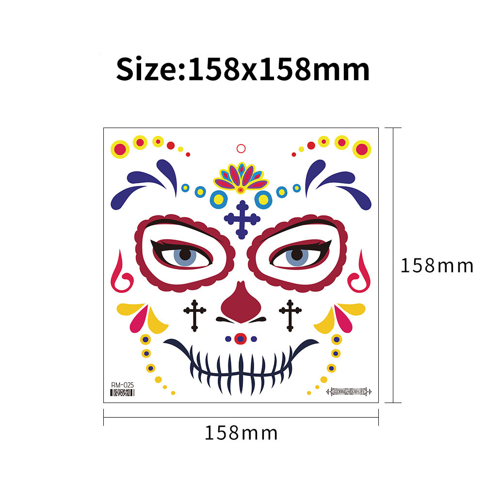 Tattoo Halloween สติ๊กเกอร์แต่งหน้าลายฮาโลวีน #G