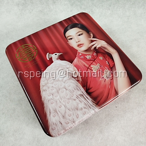 กล่องขนมไหว้พระจันทร์ ลายสาวจีนกับนกยูง S&P
