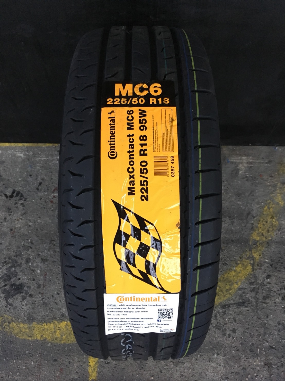 CONTINENTAL CONTACT MC6 225/50-18 เส้น 4800 ปี18 ปกติ 5500