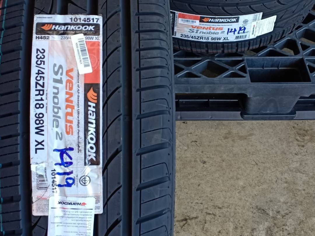 ยางใหม่ HANKOOK VENTUS S1 NOBEL2 235/45-18 เส้น 3250 เท่านั้น