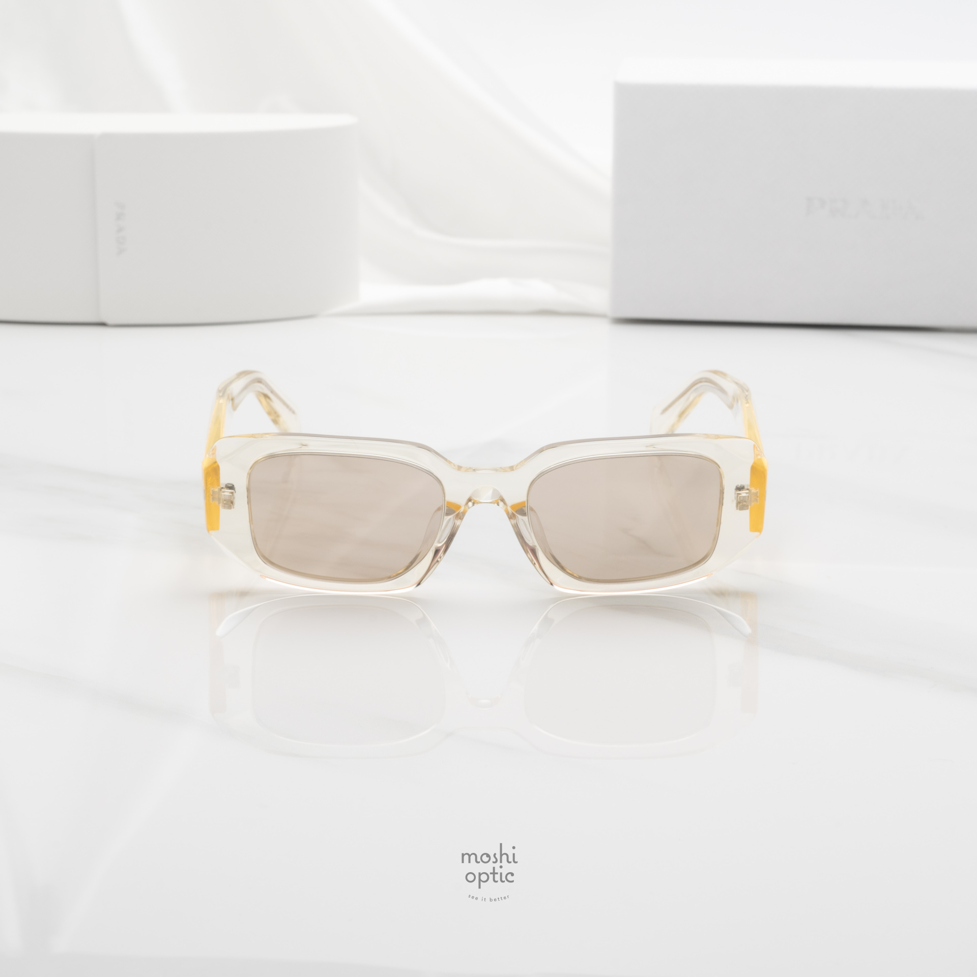 PRADA Symbole PR17WSF 19X30N Transparent Champagne