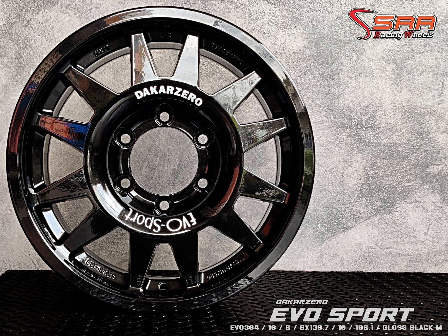 EVO SPORT : EVO364 16X8 6X139.7 10 GLOSS BLACK-M (ดำเงา)