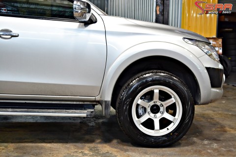 ล้อซิ่ง สายคลีน TE37SUV หยอดแดง สีซิลเวอร์