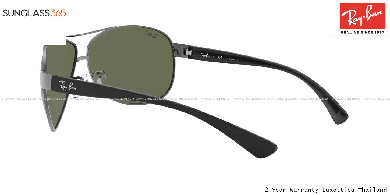 Ray Ban RB3386 004/9A gunmetal/Green polarized lens Aviator