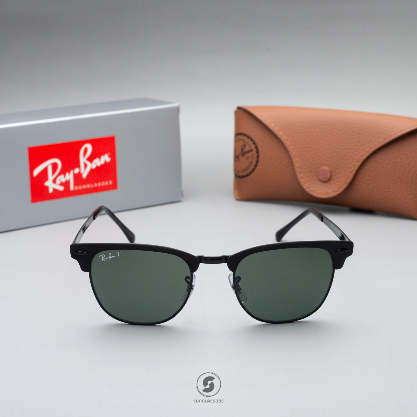 Ray-Ban RB3716 186/58 Clubmaster Metal Black Top Matte G-15 Polarized
