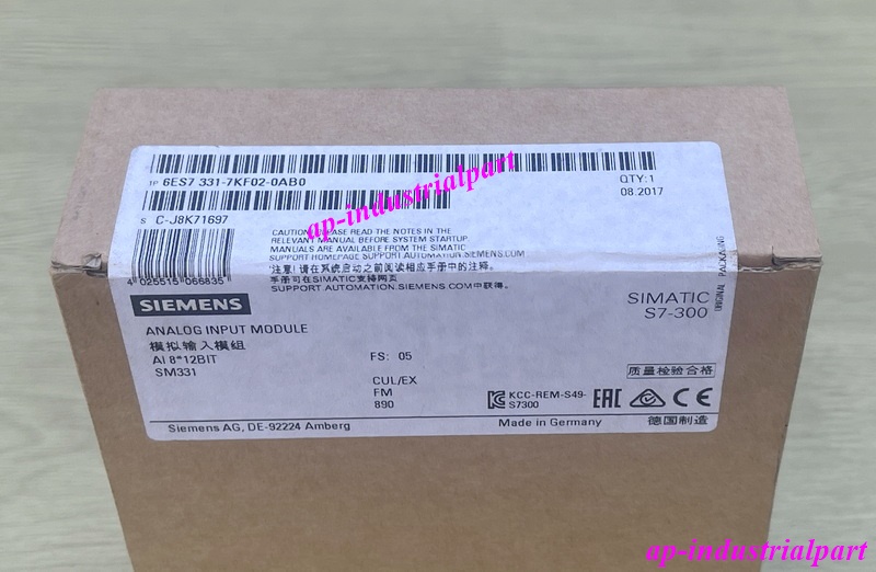 SIEMENS 6ES7 331-7KF02-0AB0 SIMATIC S7-300 ANALOG INPUT MODULE SM331 สินค้าใหม่