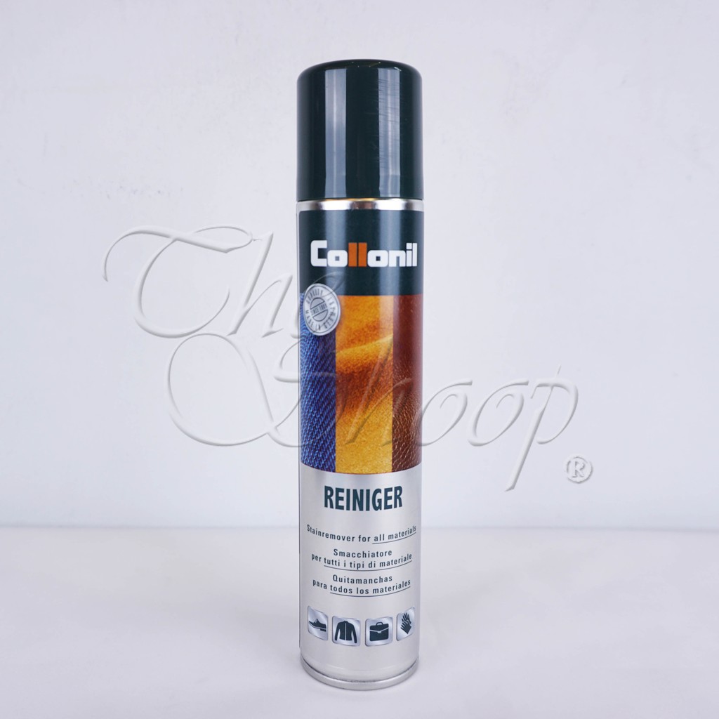 Collonil Reiniger 200 ml. สเปรย์ทำความสะอาด ขจัดคราบเหงื่อ คราบน้ำมัน คราบโลชั่น สำหรับหนังคาวไฮด์ หูจับกระเป๋า LV Monogram แถมฟรี ผ้าสำลีเช็ดกระเป๋า 1 ผืน