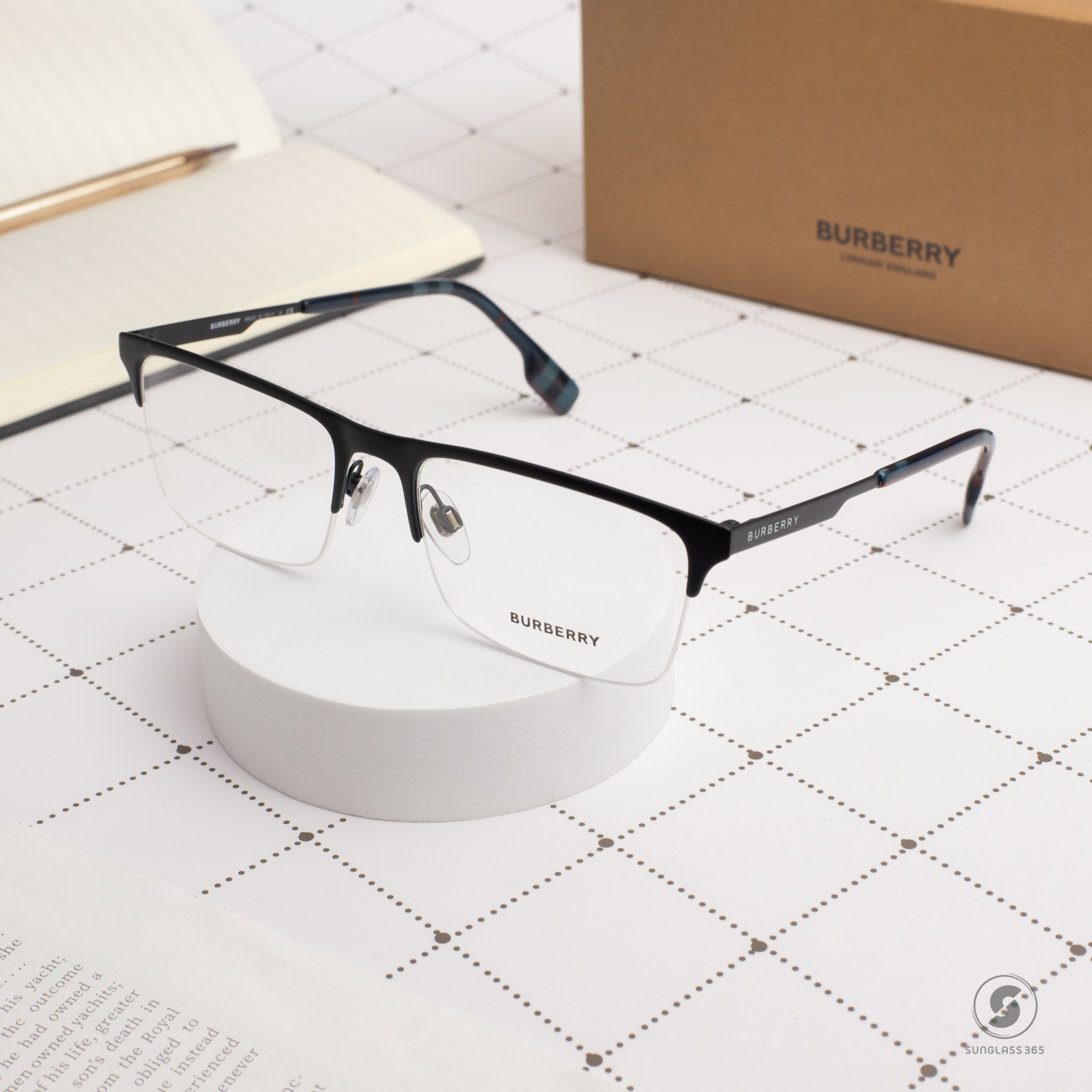 BURBERRY BRUNEL BE1344 1333 Matte Blue