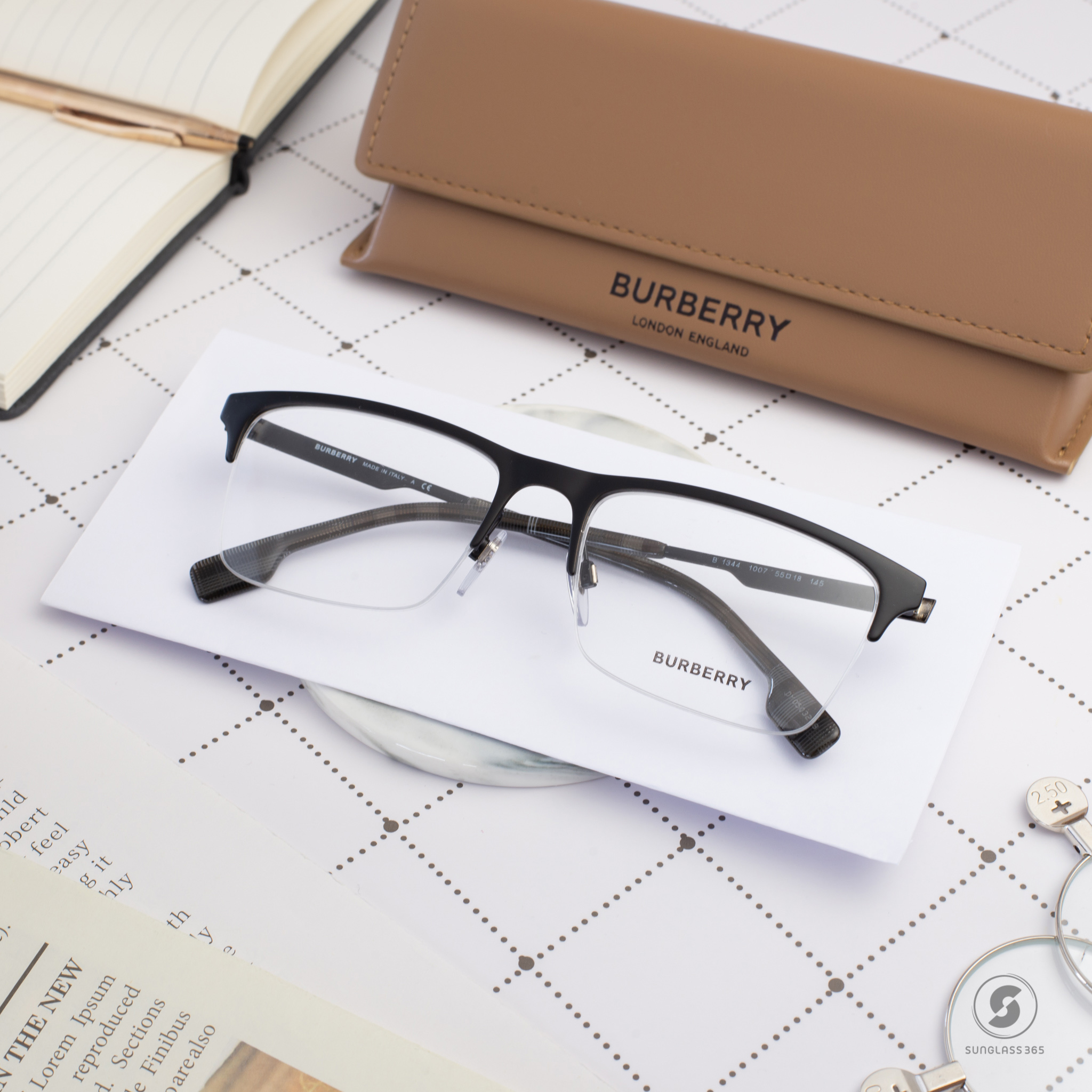 BURBERRY BRUNEL BE1344 1007 Matte Black