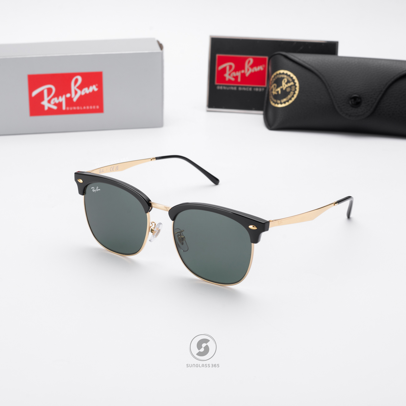 Ray Ban Clubmaster RB4418D 601/31 Black on Green