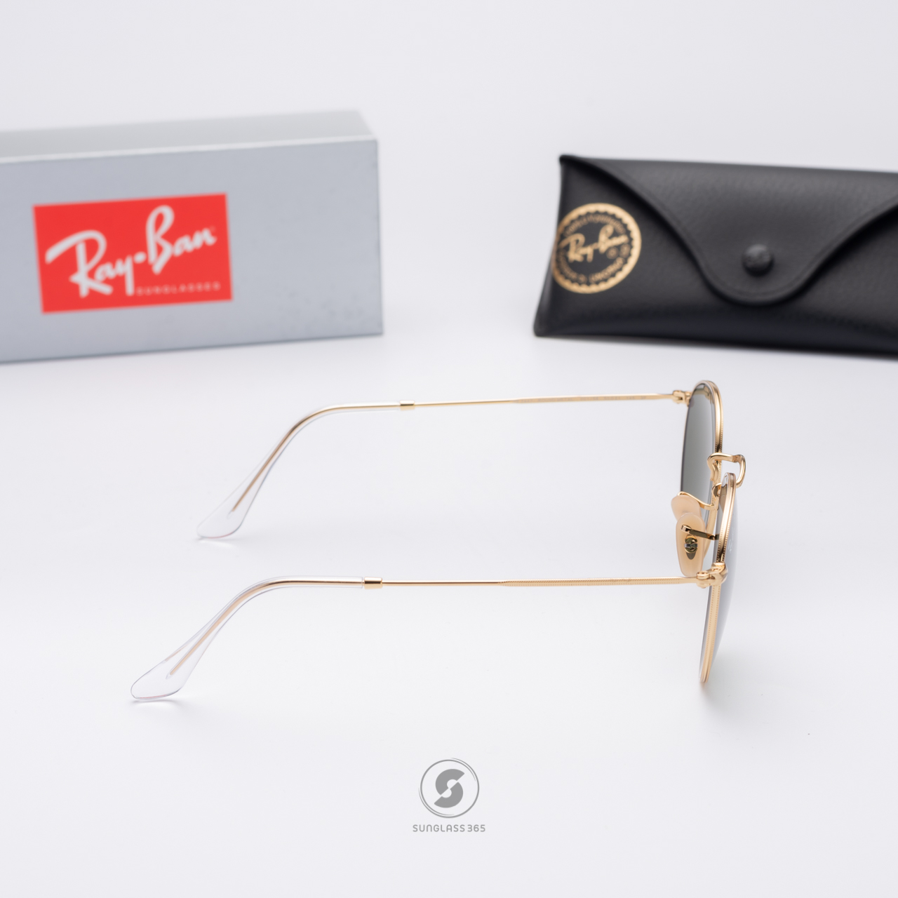 RayBan RB3447 001/58 Round Metal Polarized Green