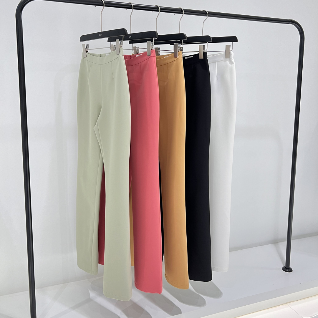 Lism P-028 กางเกงขากระบอกเล็กเอวสูง