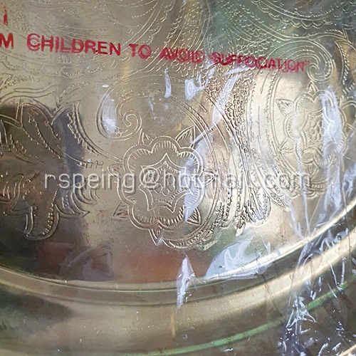 จานเสิร์ฟดีบุกชุบทองเหลือง ตอกลาย